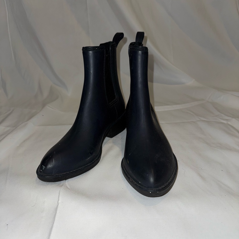 Black Jeffery Campbell ankle rain boots